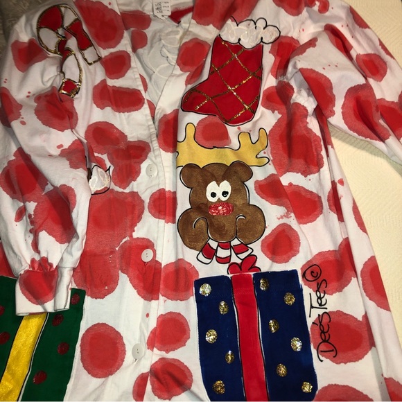 Sz XXL Dee's Tees 80's Vintage Ugly Christmas Sweater Jacket - Picture 13 of 14